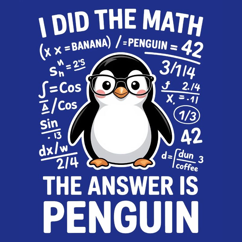 Math Sayings Penguin Funny Math Gift