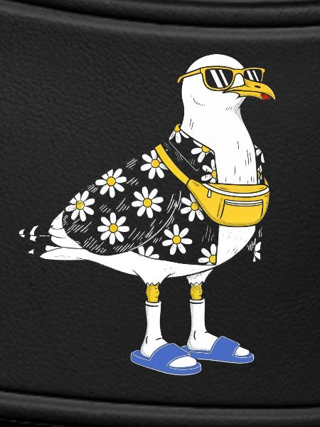 Gänseblümchen-Seemöwe im Sommerlook