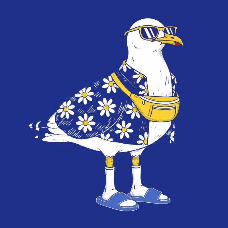 Gänseblümchen-Seemöwe im Sommerlook