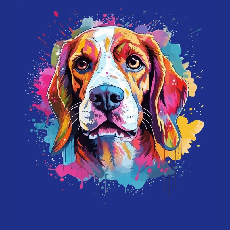 Farbenfroher Hunde-Splash-Art-Beagle