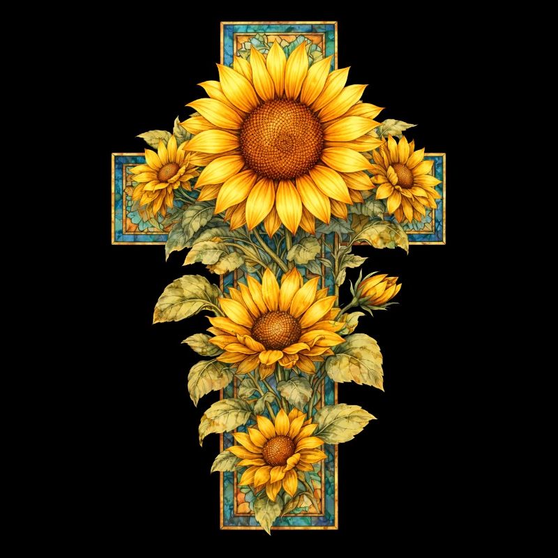 La foi chrétienne du tournesol prie Jésus