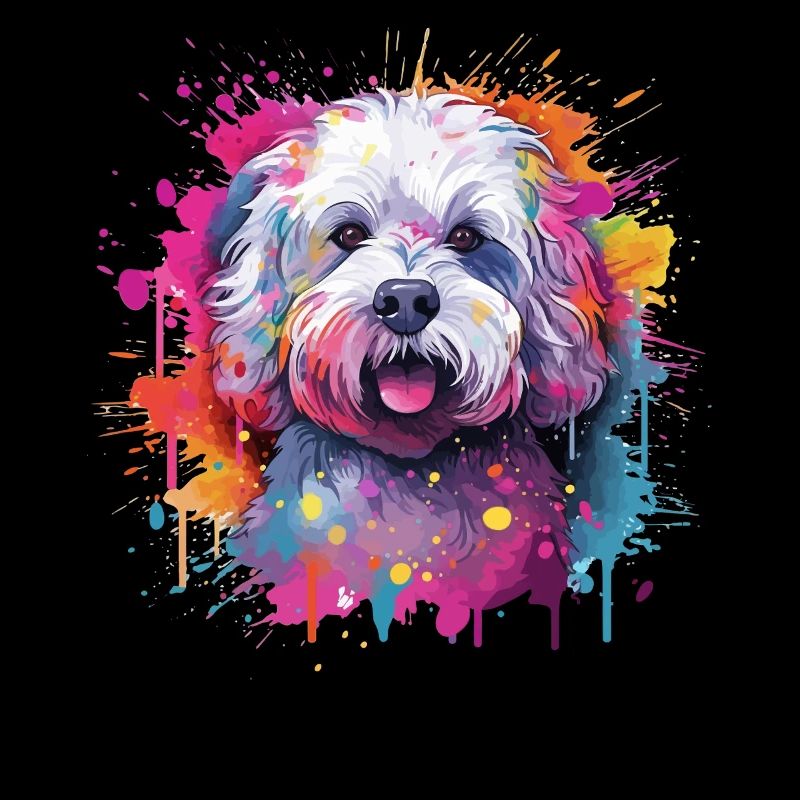 Chien coloré d’art éclaboussé Bichon Fris