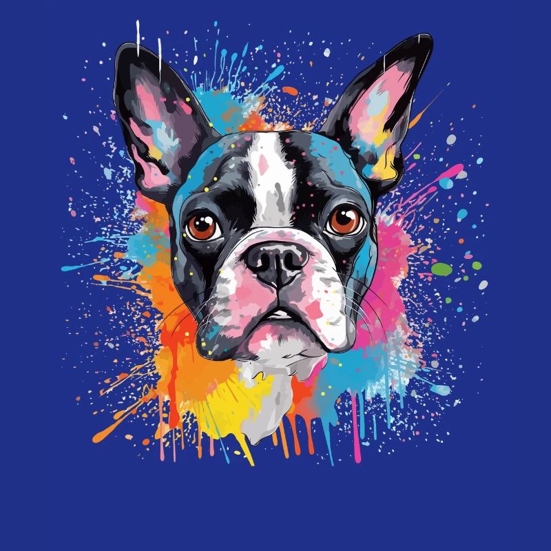 Portrait éclaboussé du Boston Terrier