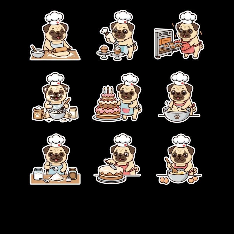 Drôle de Pug Baecker, pâtissier