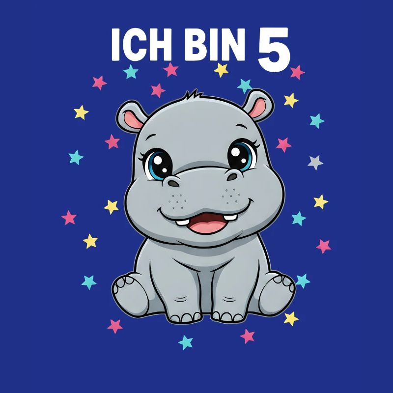 Ich bin 5 - Süßes Nilpferd zum 5. Geburtstag