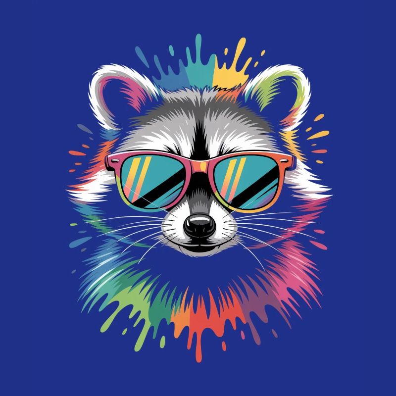 Explosion de la couleur des ratons laveurs