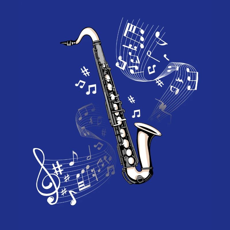 Saxophone note roll illustration bass clarinet