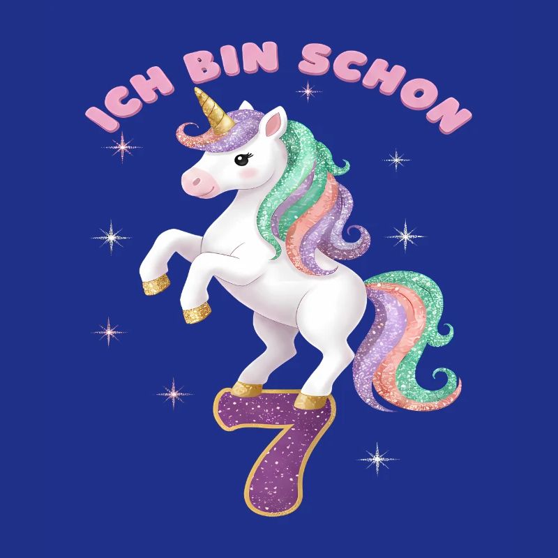 7. Geburtstag Einhorn Mädchen Ich bin schon 7