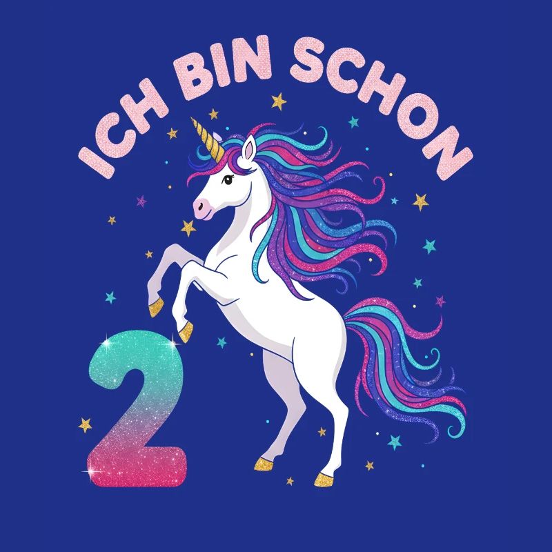 2. Geburtstag Einhorn Mädchen Ich bin schon 2