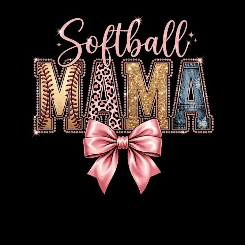 Softball Mama Coquette Léopard Bow