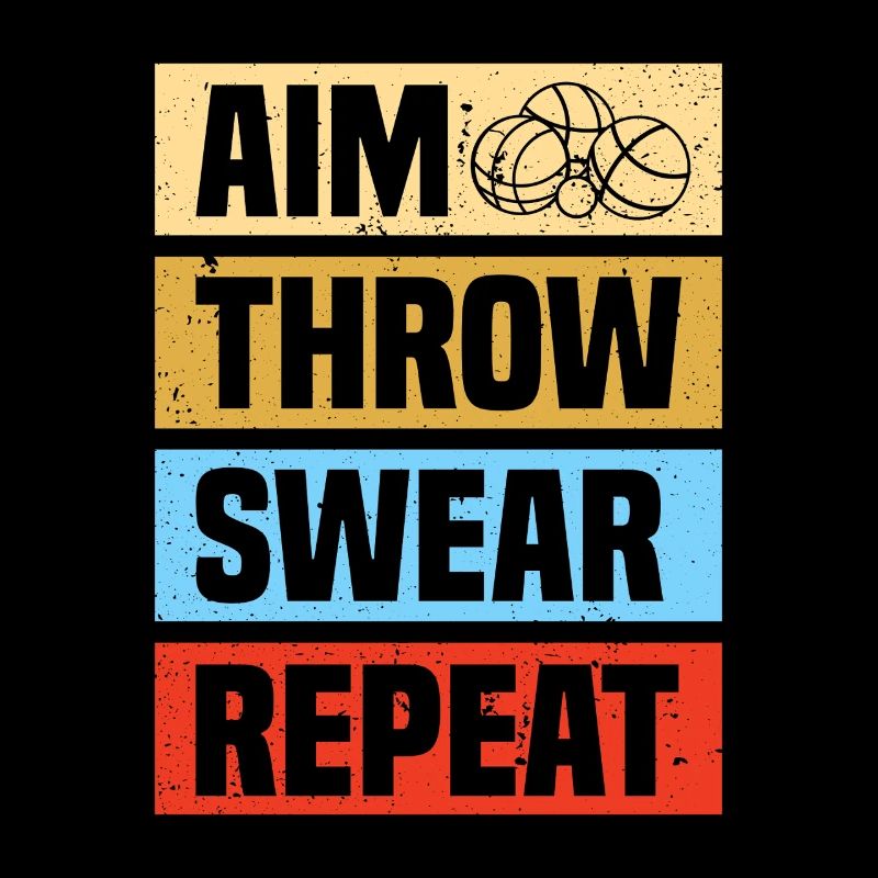 Aim throw swear Petanque Boule Player