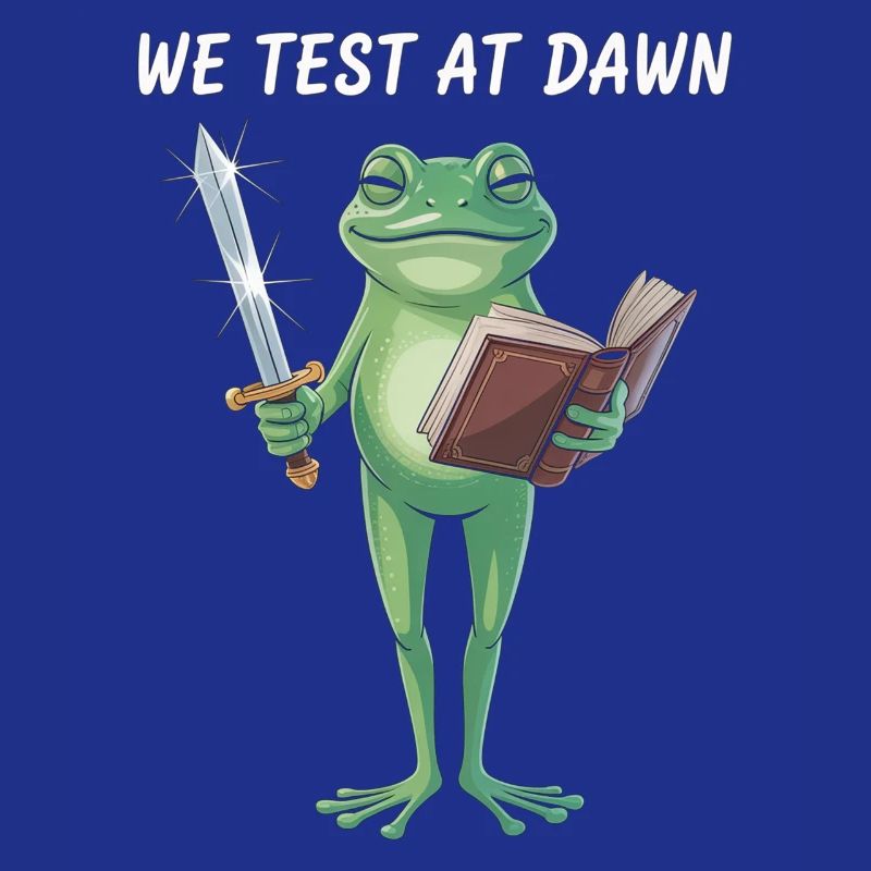 Dawn Quest Frog Sword and Scroll