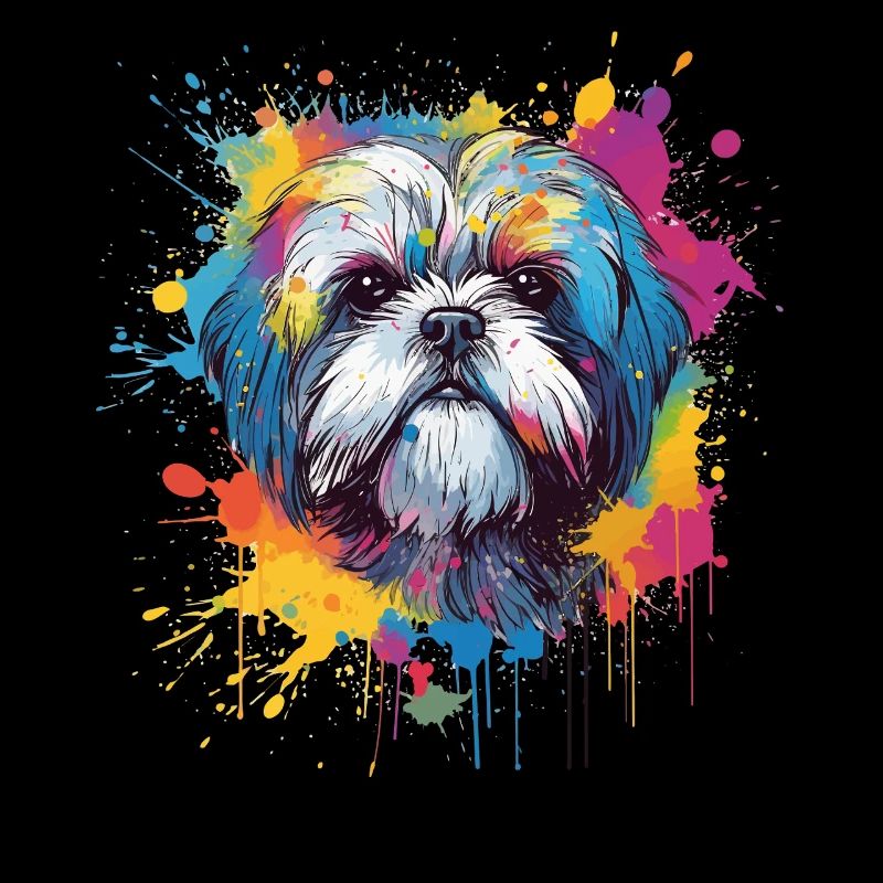 Shih Tzu Dog Éclaboussures Colorées