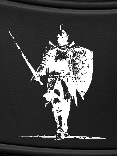 Ritter-Silhouette mit Schild und Speer