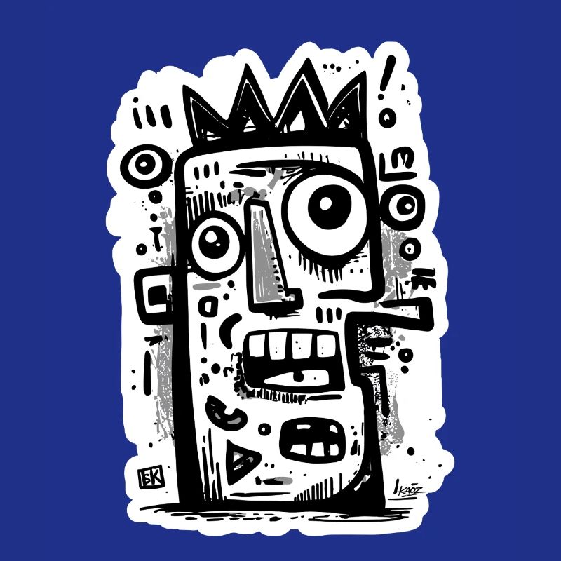 Crowned Abstract Face Art