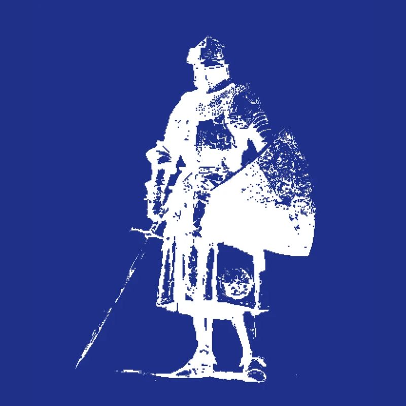 Chevalier solitaire avec silhouette de bannière