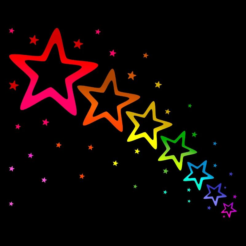bunte Sterne Regenbogenfarben