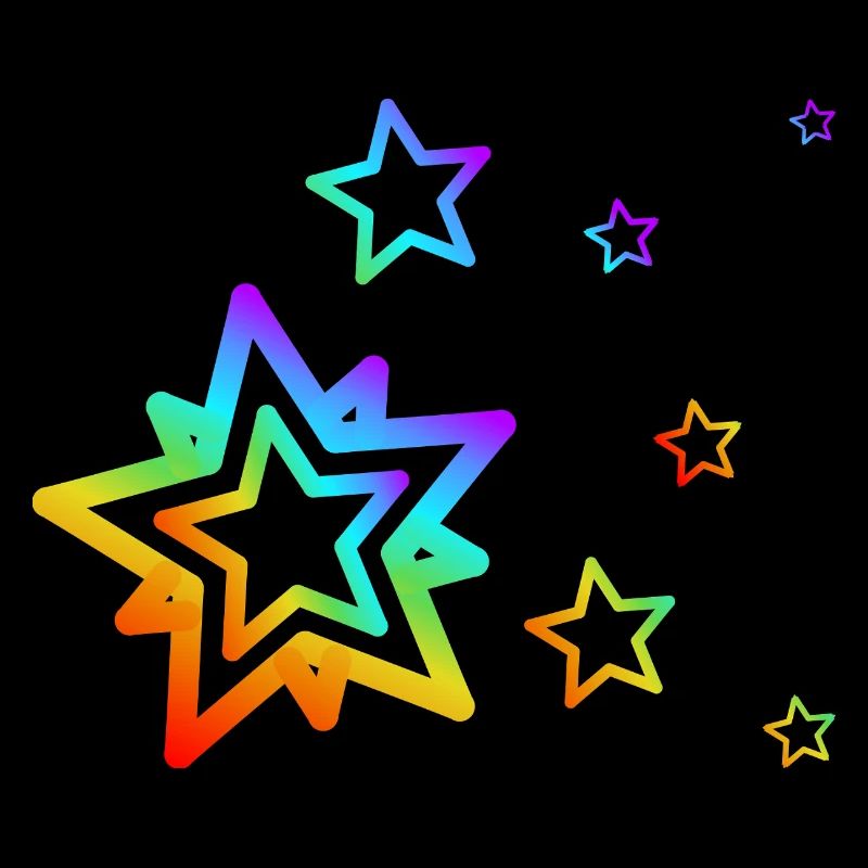 Farverige stjerner Stjerneskud Regnbue Gradient