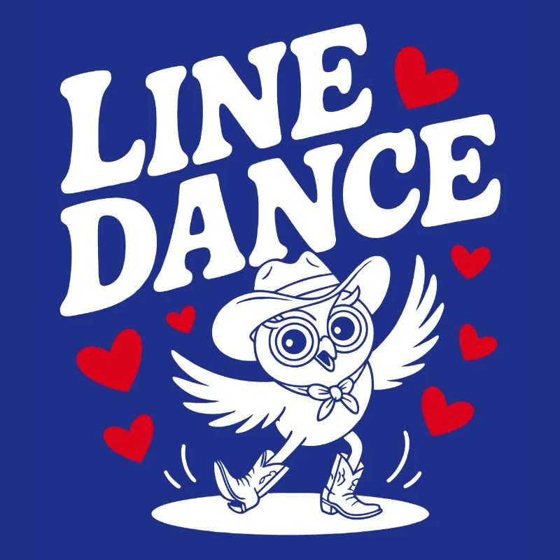 Line Dance Eule lustige Eule mit Stetson und Boots