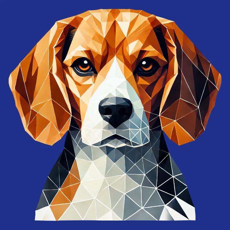 Beagle Portrait Geometry Art Dog Face