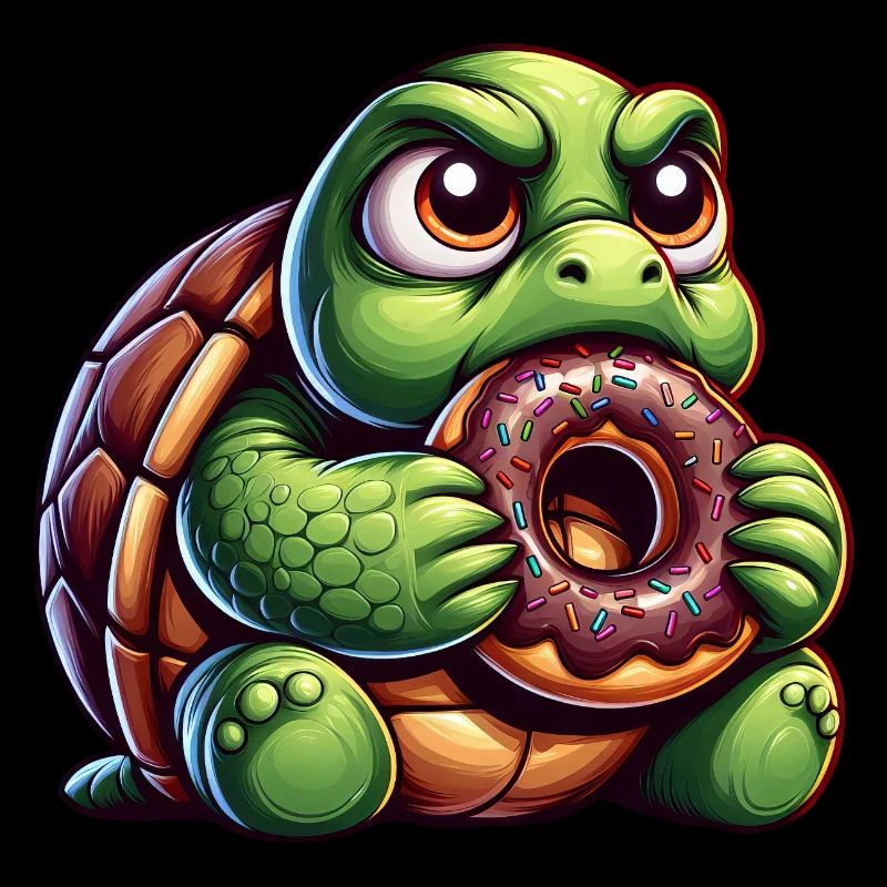 Cute Turtle Donut Candy Cartoon
