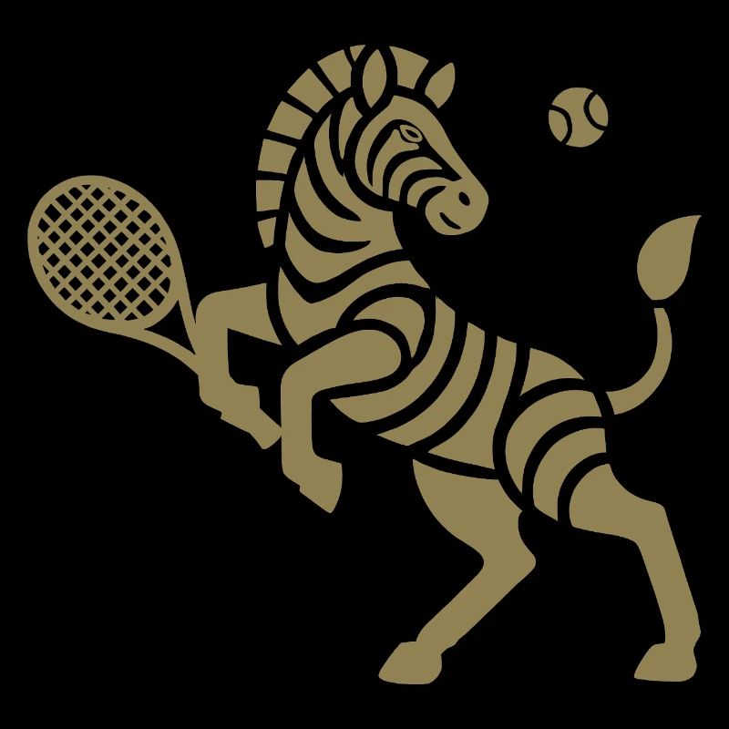 Zebra Tennis Silhouette Minimalist Design