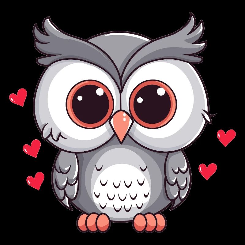 Verliebte Eule mit Herzchen