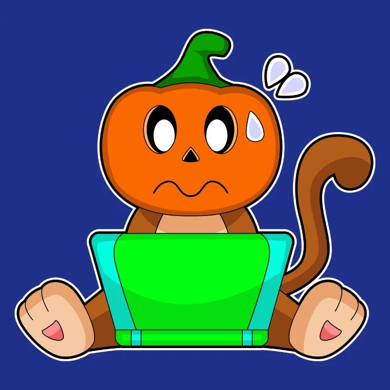 Monkey Halloween græskar bærbar computer