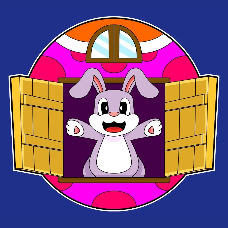 Maison d’oeuf de Pâques lapin