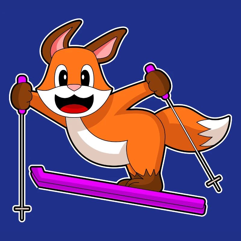 Fuchs Skifahrer Ski Wintersport