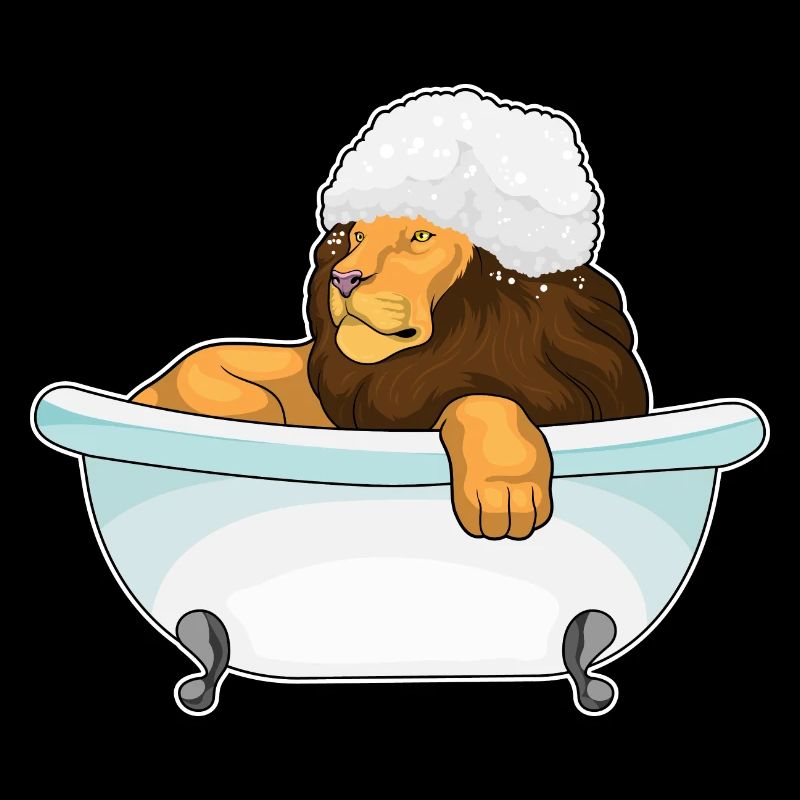 Lion Bathing Bathtub