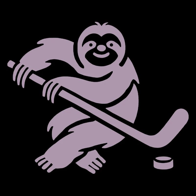 Faultier Eishockey Silhouette Minimalistisch