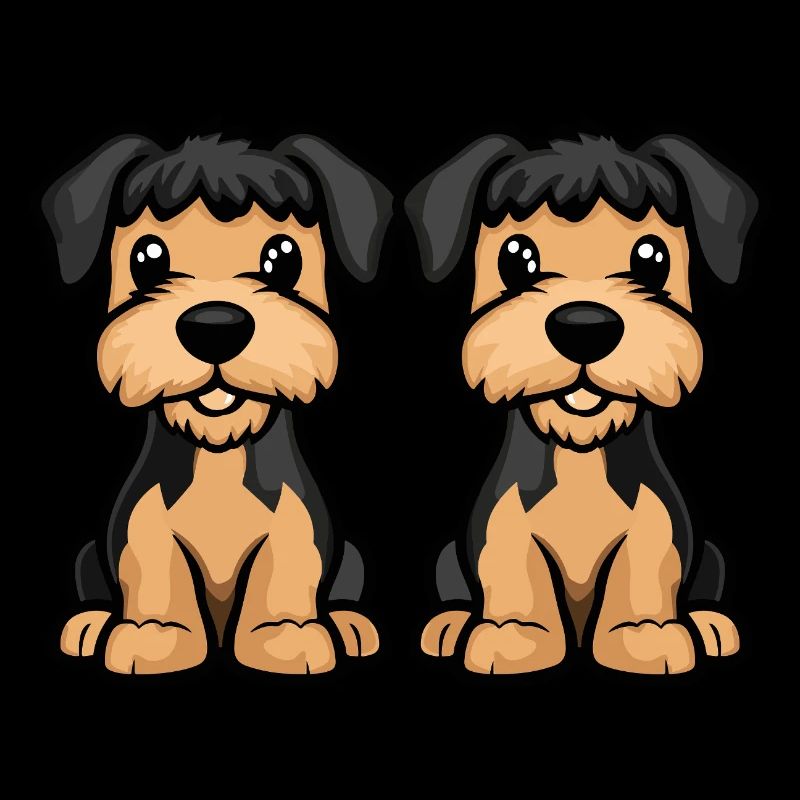 Airedale Terrier Hund Comic