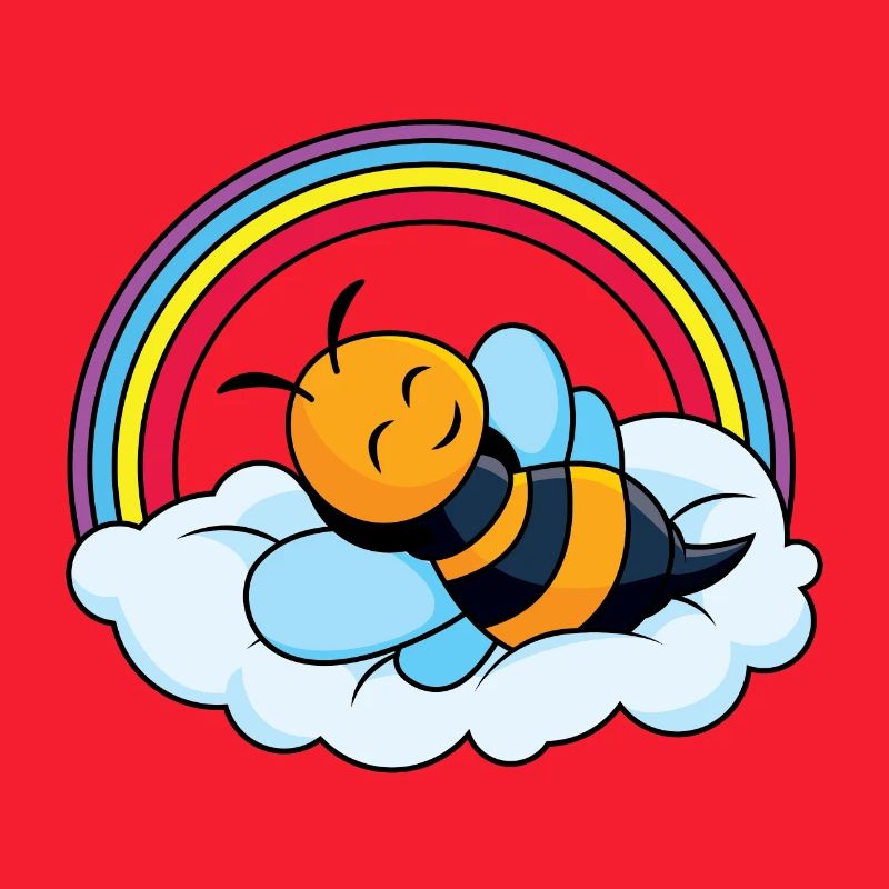 Sleeping bee on cloud