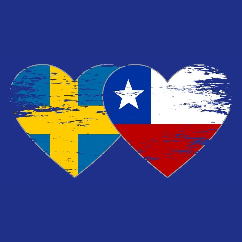 Svezia Cile bandiera cuore usato