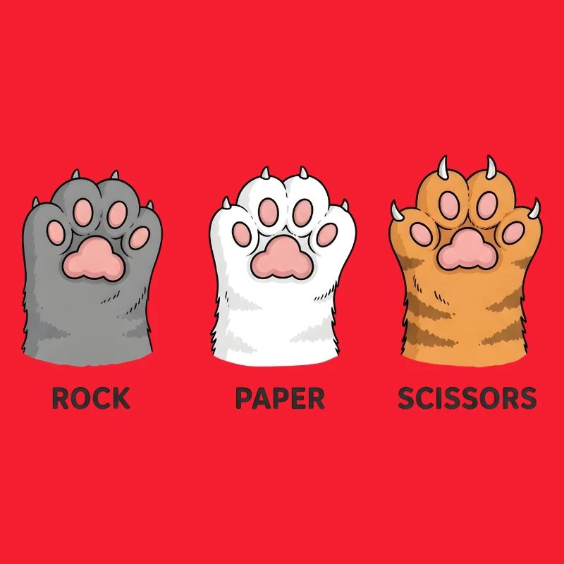 Pattes de chat Ciseaux Pierre Feuille - Jeu amusant