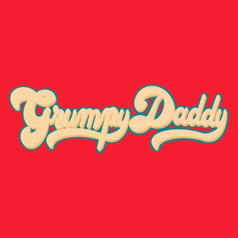 Grumpy Daddy Retro Script - Color "Groovy Baby"