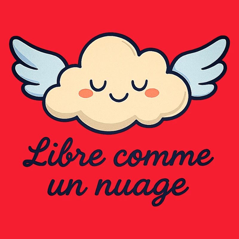 Whimsical Winged Cloud Illustration