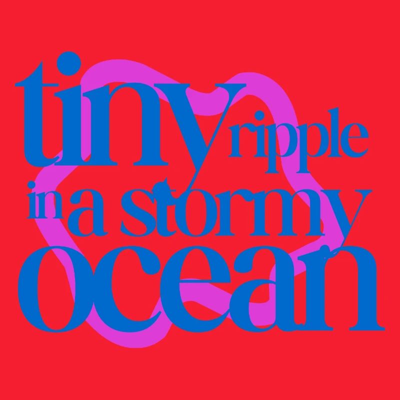 Tiny ripple in a stormy ocean (pink background)