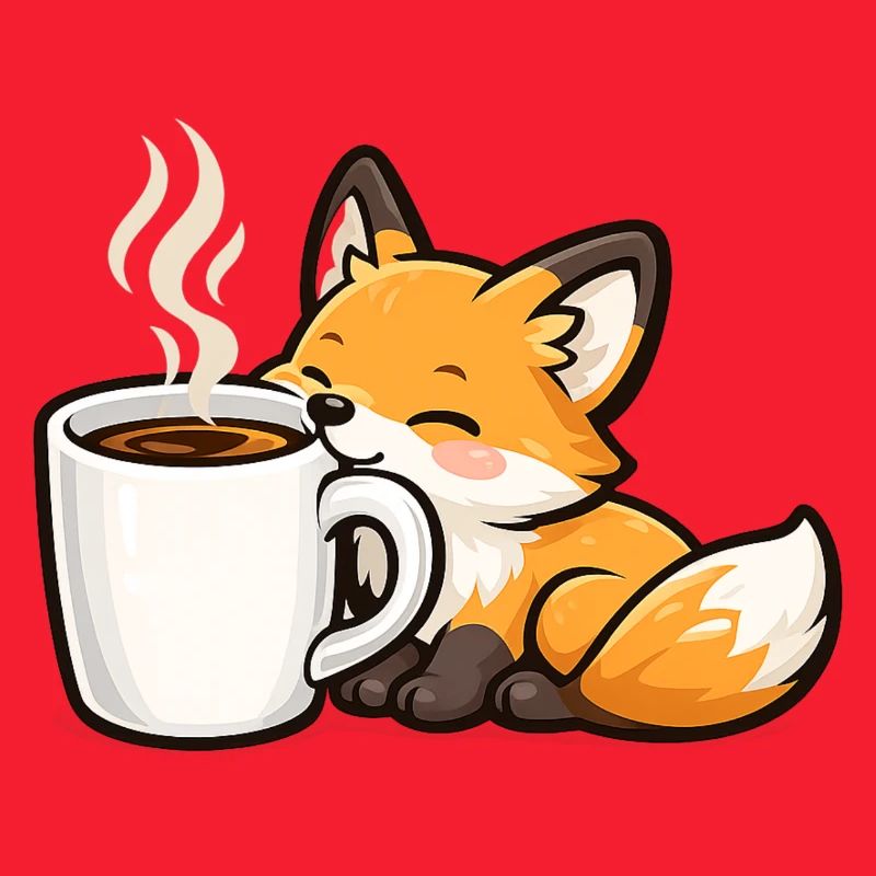 Kuschelfuchs mit Kaffee