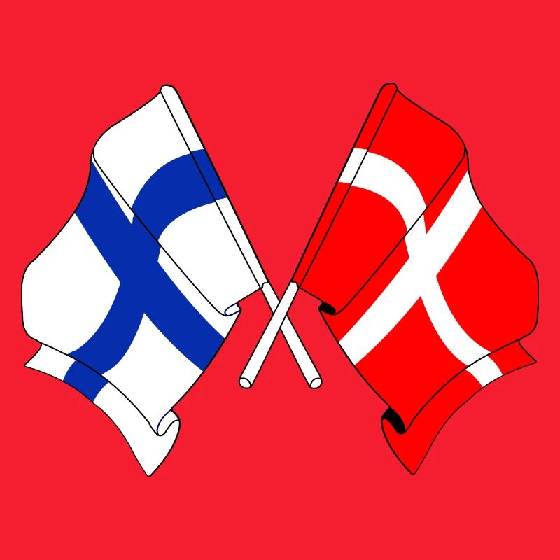 Drapeau Finlande, drapeau Danemark