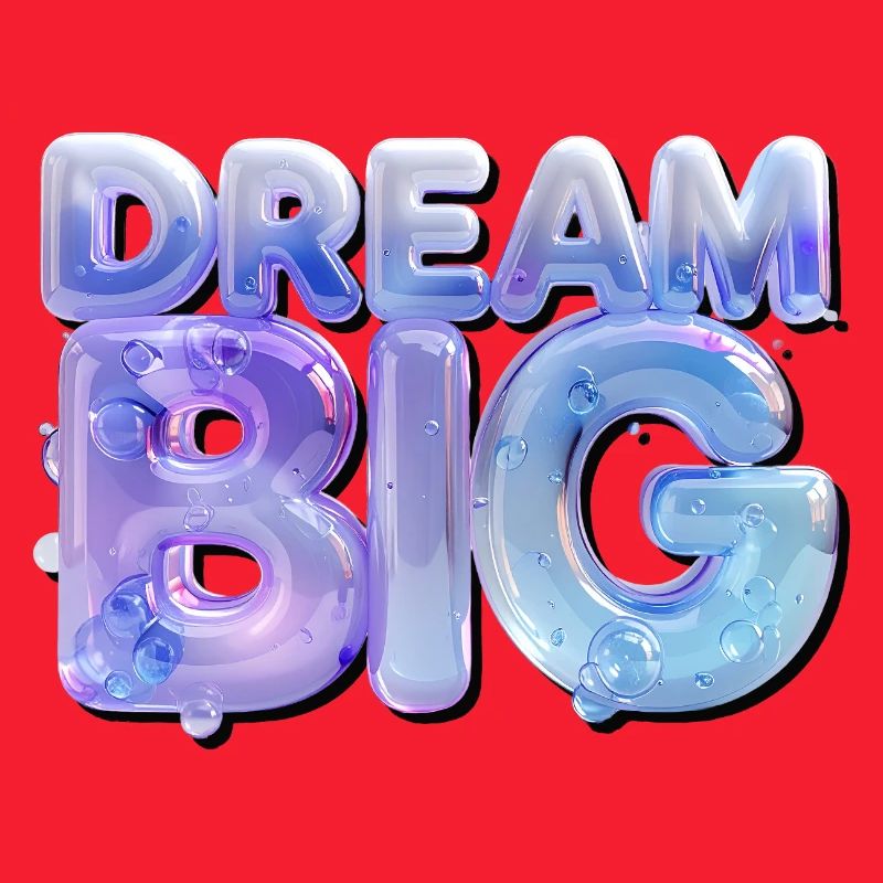 Dream Big in Glitter 3D Letters