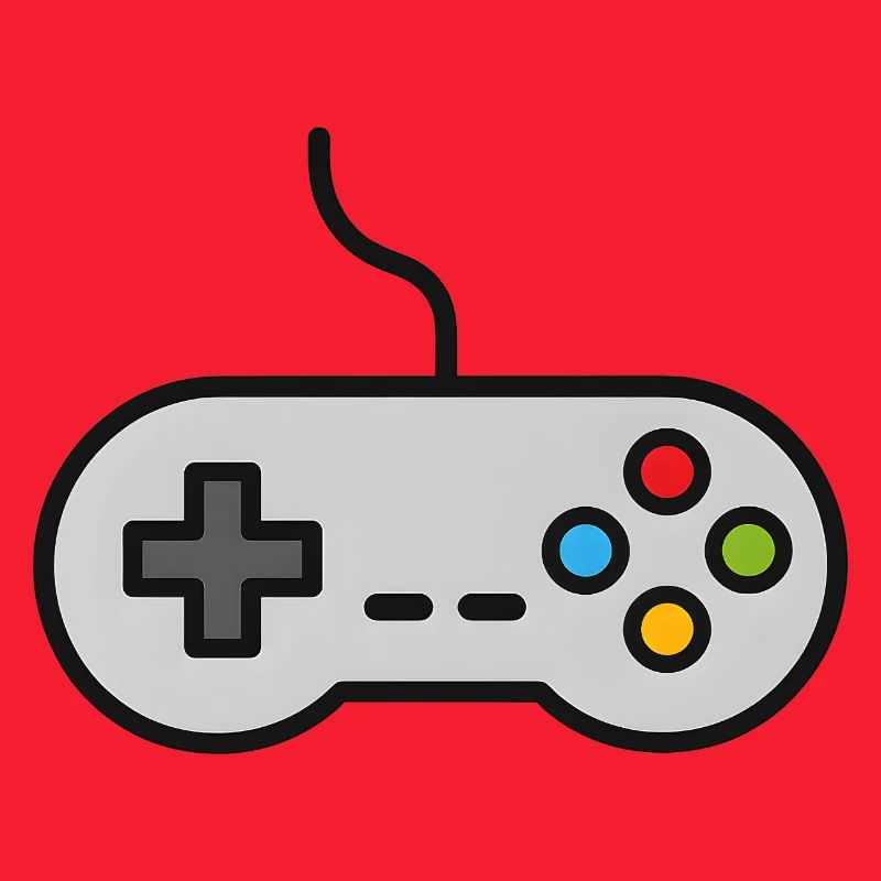 Retro Control Silhouette Gamer Game Console