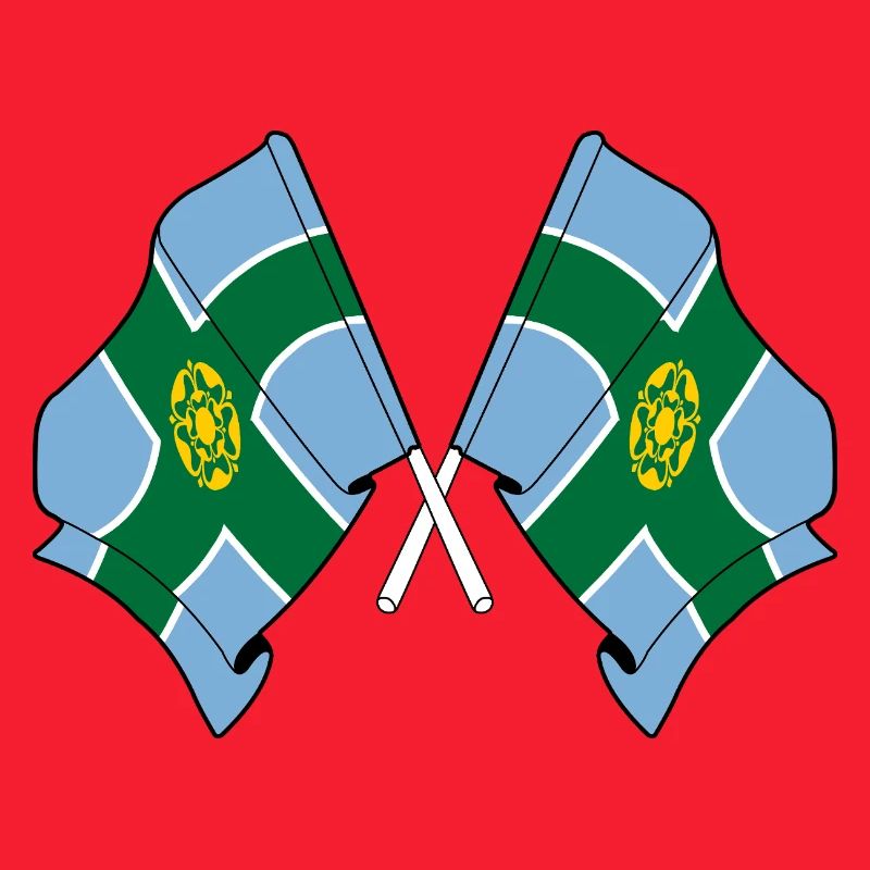 Drapeaux du Derbyshire croisés