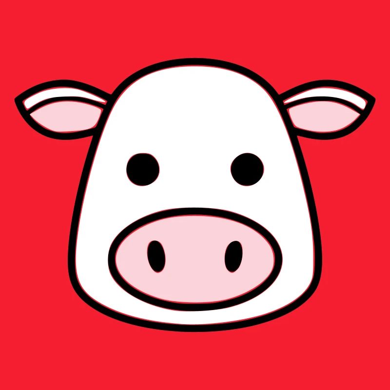 Mignonne Tête de Vache Visage Vector de la BD