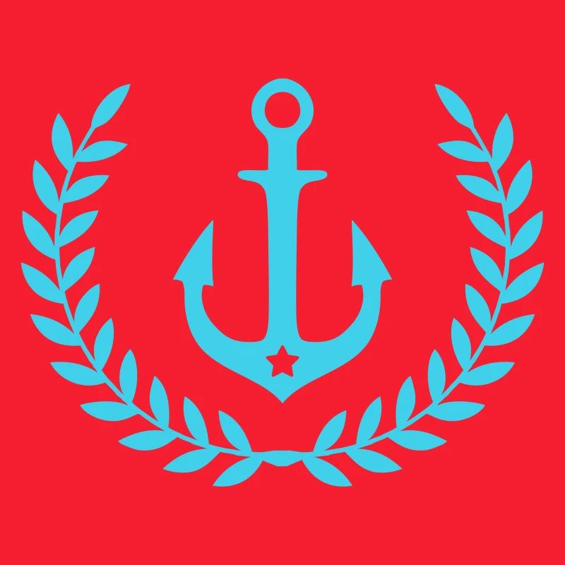 Anchor Wreath Nautical Emblem