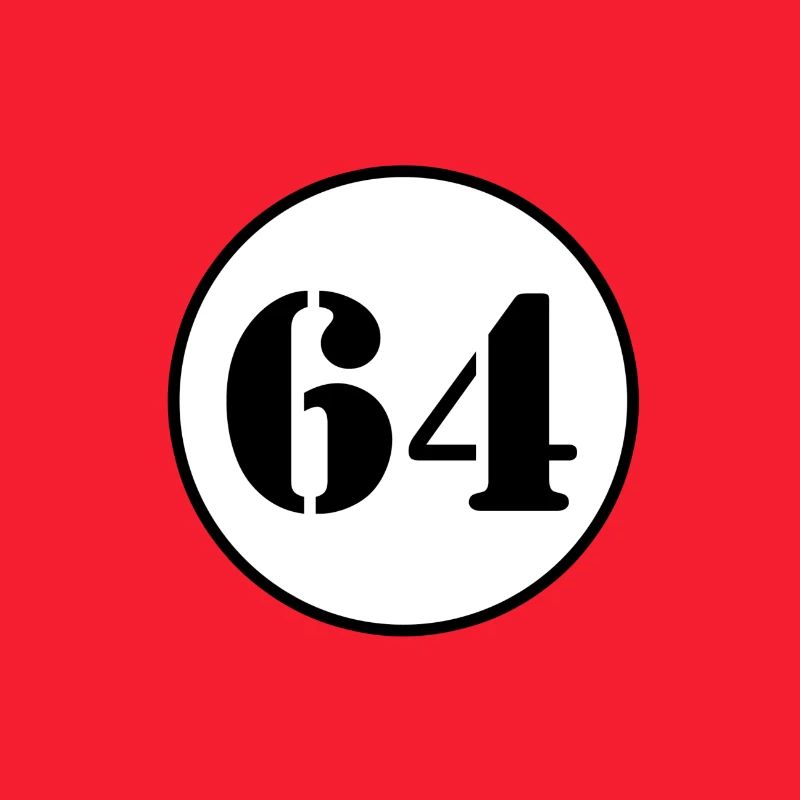 NUMMER 64 Vierundsechzig Geburtstag Geschenk