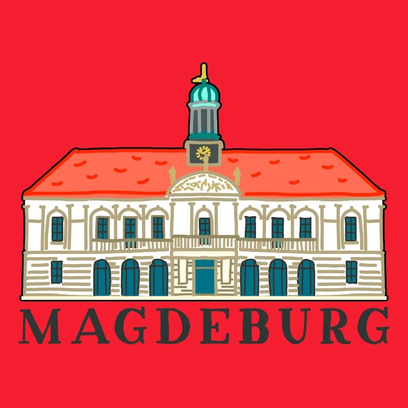 Magdeburg, Old Town Hall, Germany Drawing