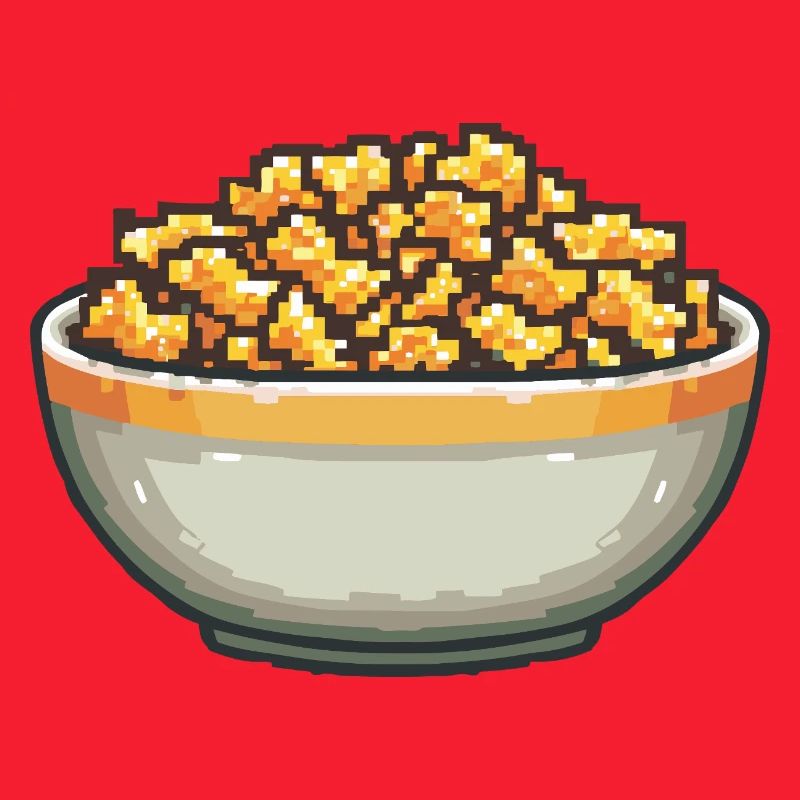 Popcorn Bowl Pixel Art