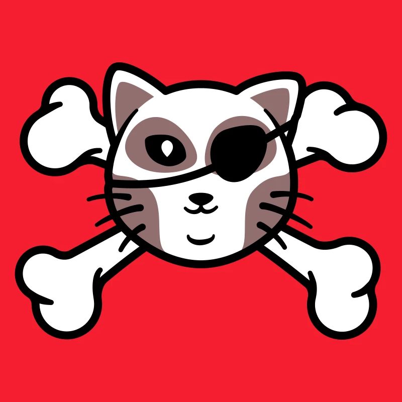 Piraten-Kätzchen-Schädelpatch